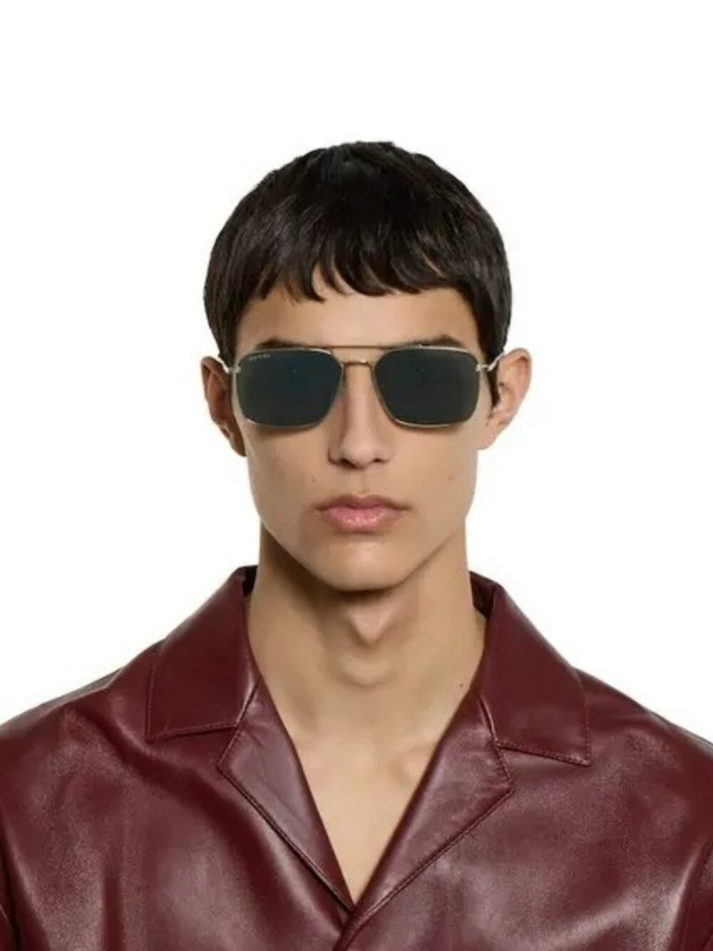Gucci Men Sunglasses Gold Grey Rectangular GG1957SA 001 NEW AUTHENTIC - Picture 11 of 12